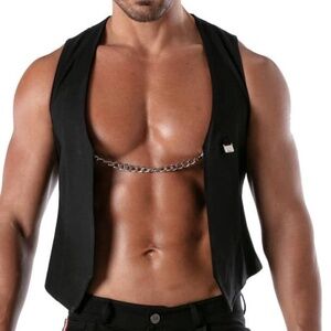 TOF Paris Chain Vest XL designed for 42-44" chest Gently worn 94% cotton